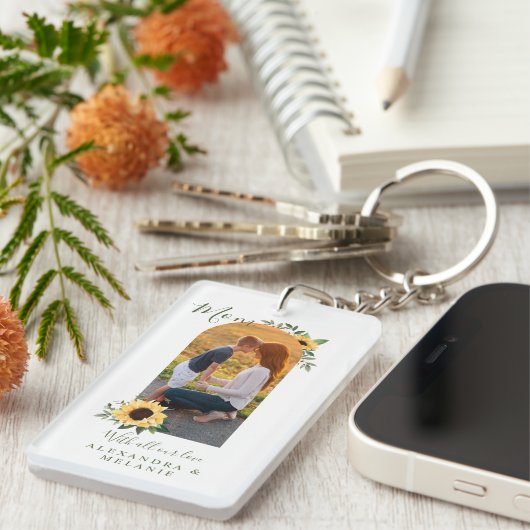 Porte-clés Joyeuse Fête des Mères Photo Arch Aquarelle Tourne (Devant droit)