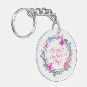 Porte-clés Joyeuse Fête des Mères Tropical Floral Frame Porte (Devant gauche)