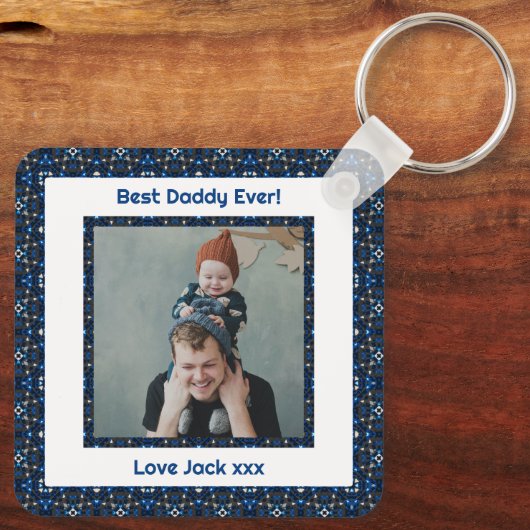 Porte-clés Joyeuse fête des pères Meilleur papa Papa Jamais B (Verso)