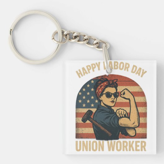 Porte-clés Joyeuse fête du Travail - Fierté syndicale (Devant)