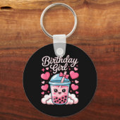Porte-clés Joyeuse Fille D'anniversaire Arc Rose Mignon Bubbl (Recto)