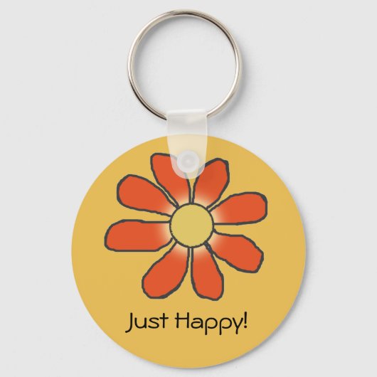 Porte-clés Joyeuse fleur rouge sur n'importe quelle couleur (Recto)