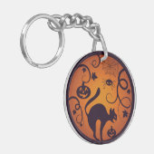 Porte-clés Joyeuse lanterne d'Halloween araignées et chauves- (Devant gauche)