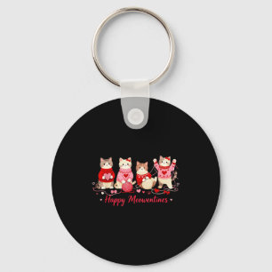 Porte-clés Joyeuse Meowentines Mignon Chat Saint-Valentin Amo