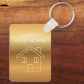 Porte-clés Joyeuse Nouvelle Maison - Fond dégradé or (Verso)