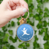 Porte-clés Joyeuse Parties scintillant Bleue de la Journée Mo (Main)