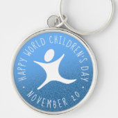 Porte-clés Joyeuse Parties scintillant Bleue de la Journée Mo (Devant)