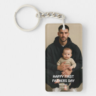 Porte-clés Joyeuse première fête des pères / nom personnalisé