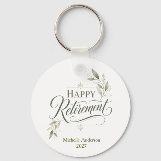 Porte-clés Joyeuse retraite nom personnalisé (Recto)