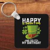 Porte-clés Joyeuse Saint-Patrick Et Oui C'est Mon Anniversair (Recto)