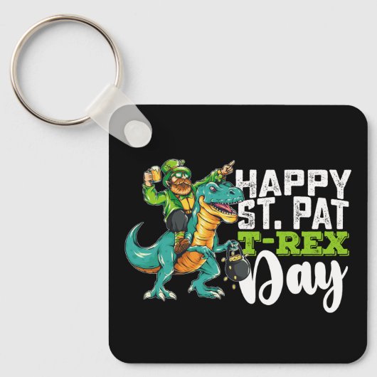 Porte-clés Joyeuse Saint-Patrick Pat T Rex Dinosaure (Recto)
