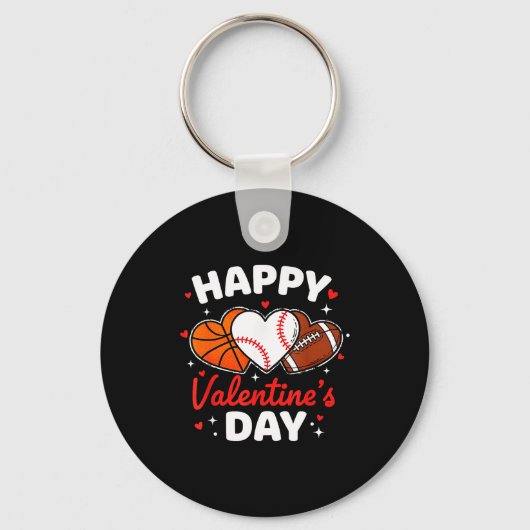 Porte-clés Joyeuse Saint-Valentin Basketball Baseball Footbal (Recto)