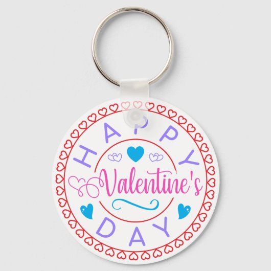 Porte-clés Joyeuse Saint-Valentin Cercle Design-67127 (Recto)