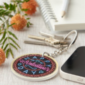Porte-clés Joyeuse Saint-Valentin Cercle Design-67128 (Devant droit)