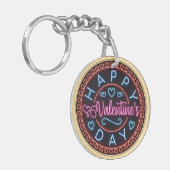 Porte-clés Joyeuse Saint-Valentin Cercle Design-67128 (Devant gauche)