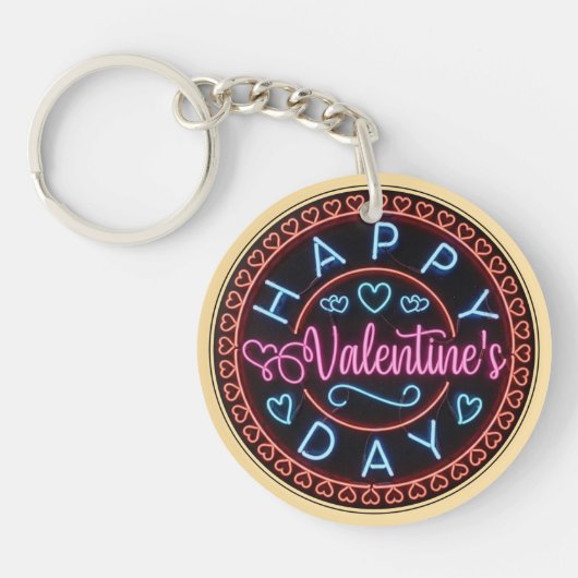 Porte-clés Joyeuse Saint-Valentin Cercle Design-67128 (Devant)