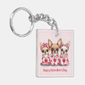 Porte-clés Joyeuse Saint-Valentin Chiens Chihuahua (Devant gauche)