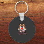 Porte-clés Joyeuse Saint-Valentin Couple Beagle (Recto)