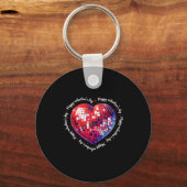 Porte-clés Joyeuse Saint-Valentin Drôle Coquette Rouge Disco (Recto)