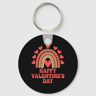 Porte-clés Joyeuse Saint-Valentin Léopard Arc-en-Ciel Cœur Va