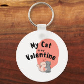 Porte-clés Joyeuse Saint-Valentin - Mon chat est mon jour de (Recto)