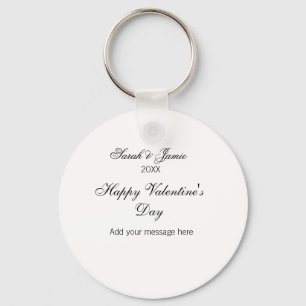 Porte-clés Joyeuse Saint-Valentin nom date message simple élé