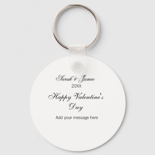 Porte-clés Joyeuse Saint-Valentin nom date message simple élé (Recto)