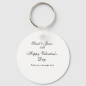 Porte-clés Joyeuse Saint-Valentin nom date message simple élé (Verso)