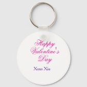 Porte-clés Joyeuse Saint-Valentin rose violet xoxo amour nom (Verso)