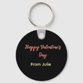 Porte-clés Joyeuse Saint-Valentin rouge noir de nom stylé (Verso)