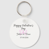 Porte-clés Joyeuse Saint-Valentin ruban bow nom date sty (Verso)