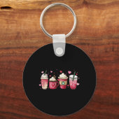 Porte-clés Joyeuse Saint-Valentin Tasses de Latte de Café Ros (Recto)