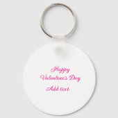 Porte-clés Joyeuse Saint-Valentin texte rose nom message (Verso)