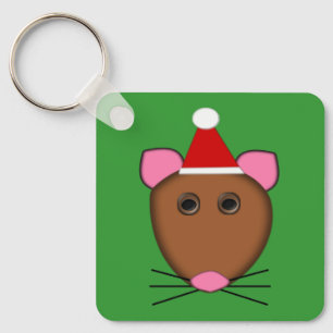 Porte-clés Joyeuse souris Noël personnalisée