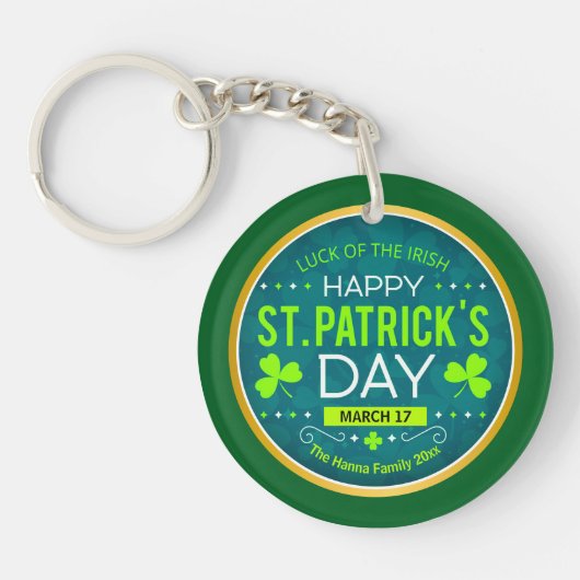 Porte-clés Joyeuse St. Patrick, "Chance des Irlandais" (Devant)