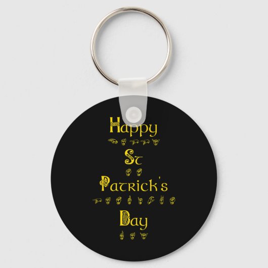 Porte-clés Joyeuse St Patrick Deaf Pride Langue des Signes (Recto)