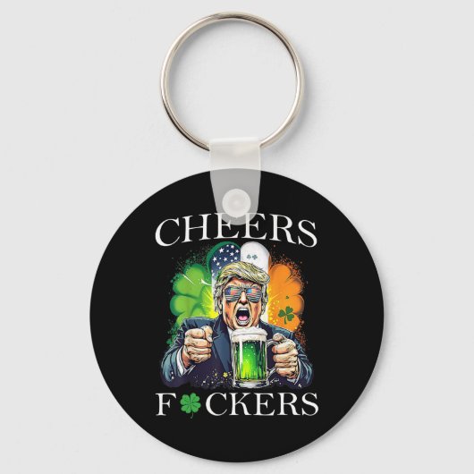 Porte-clés Joyeuse St Patrick Funny Bière Boire Véritable (Recto)
