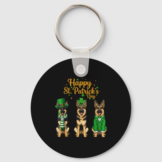 Porte-clés Joyeuse st patricks day graphique de chien de berg (Recto)