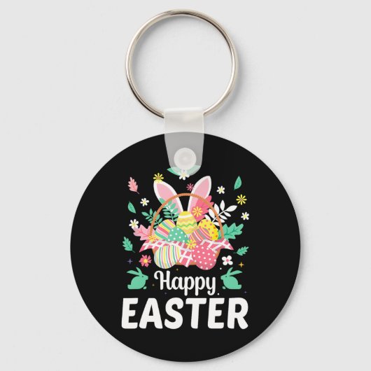 Porte-clés Joyeuses citations de Pâques Œuf Lapin Fleurs Cade (Recto)