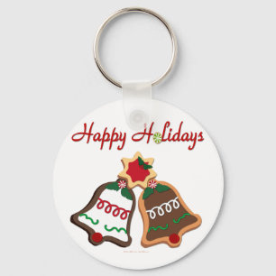 Porte-clés Joyeuses Fêtes Cloches de Biscuit de Noël