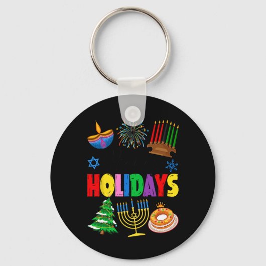 Porte-clés Joyeuses fêtes Joyeux Noël Joyeux Hanoukka Happy (Recto)