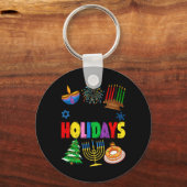 Porte-clés Joyeuses fêtes Joyeux Noël Joyeux Hanoukka Happy (Recto)