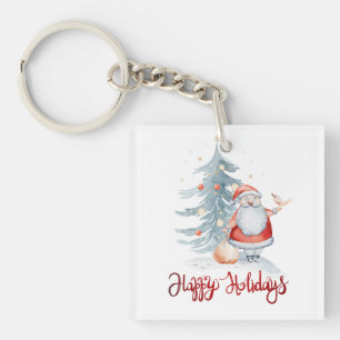Porte-clés Joyeuses Fêtes, Père Noël Sapin
