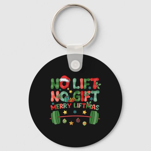 Porte-clés Joyeuses Fêtes Sans Ascenseur Pas De Noël Présente (Recto)
