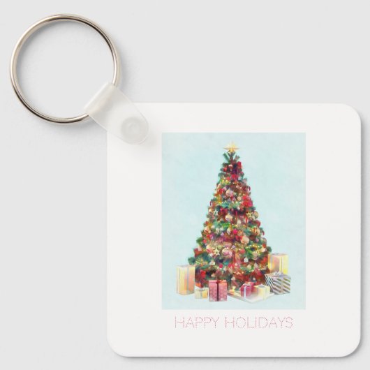 Porte-clés Joyeuses Fêtes. Sapin de Noël (Recto)