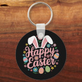 Porte-clés Joyeuses Pâques oeuf lapin (Recto)