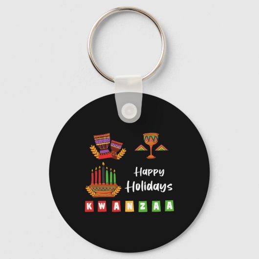 Porte-clés Joyeuses Vacances Kwanzaa Hanoukka Pour Hommes Fem (Recto)