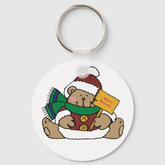 Porte-clés Joyeuses vacances Ours de Noël (Recto)