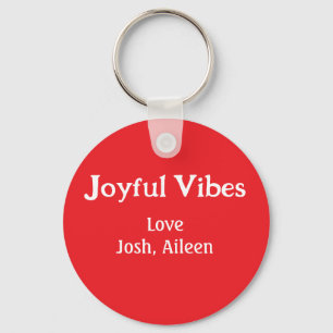 Porte-clés Joyeuses Vibes rouge Noël vacances amour famille s