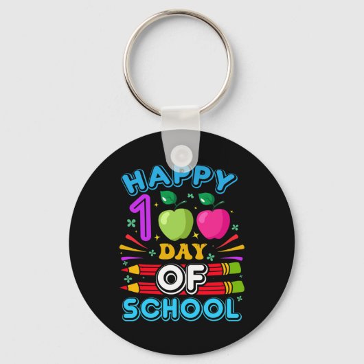 Porte-clés Joyeux 100e jour d'école 100 jours d'école Enseign (Recto)